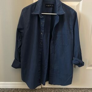 Abercrombie & Fitch Men's Navy Lightweight Shirt Jacket